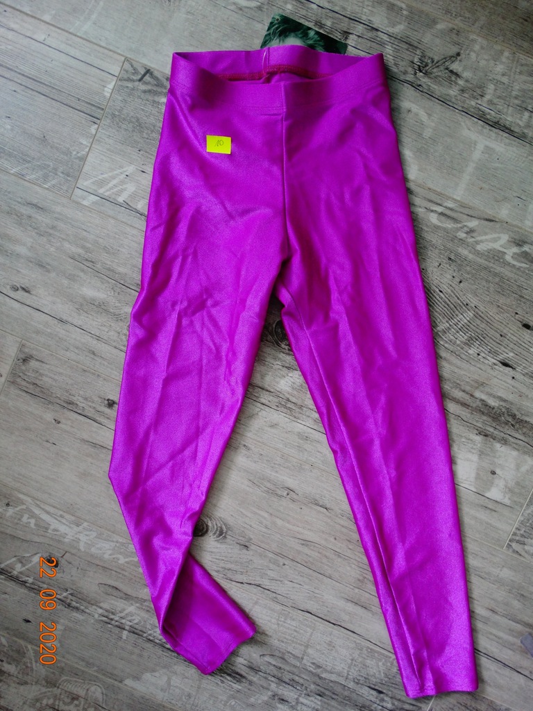 BŁYSZCZĄCE LEGGINSY FUKSJA 116 CM