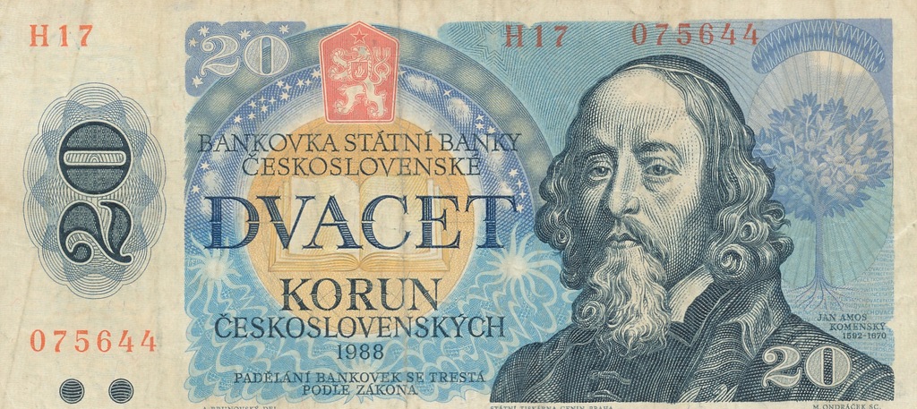 [MB8485] Czechy 20 koron 1988