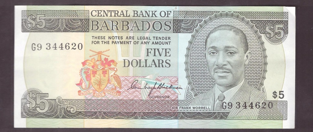 Barbados - Banknot - 5 Dolarów