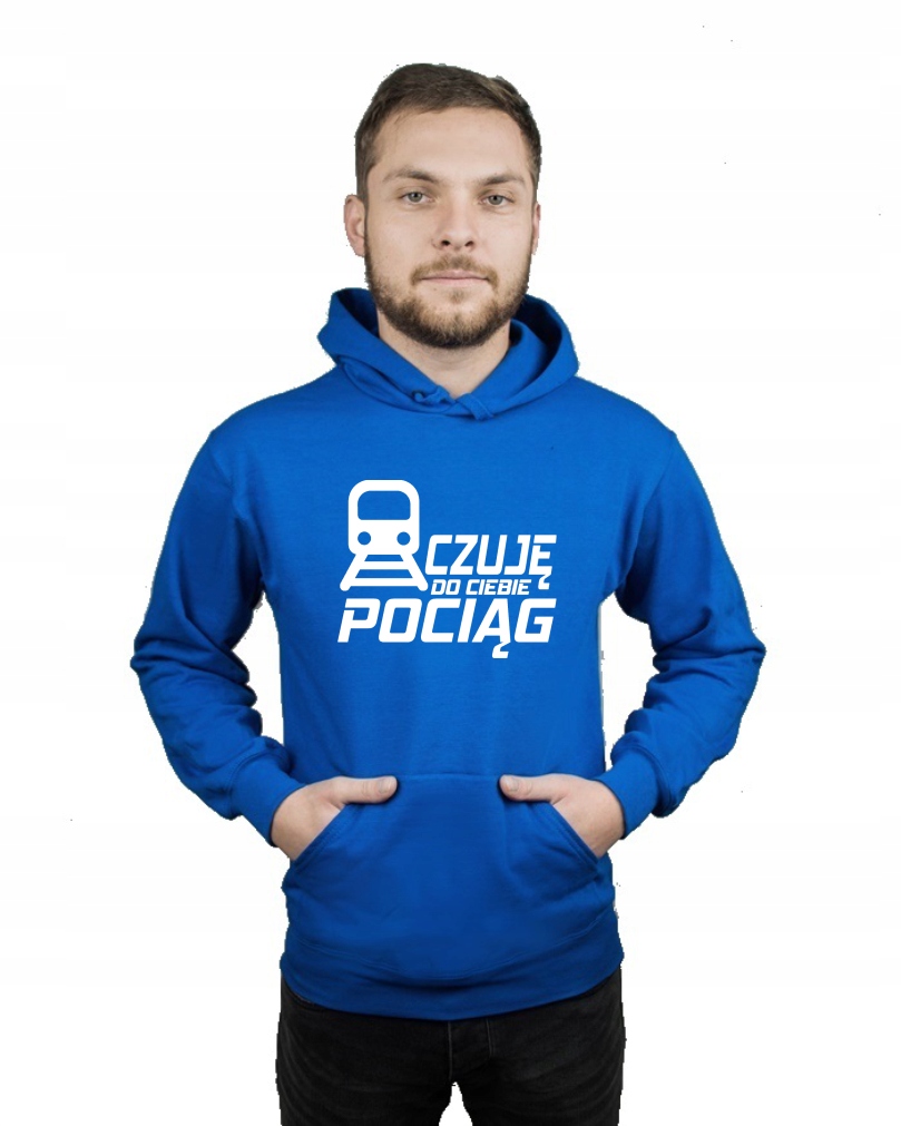 Bluza męska kangur CZUJĘ DO CIEBIE POCIĄG S