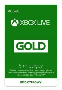 Subskrypcja Xbox Live Gold 6 miesięcy - KOD KLUCZ