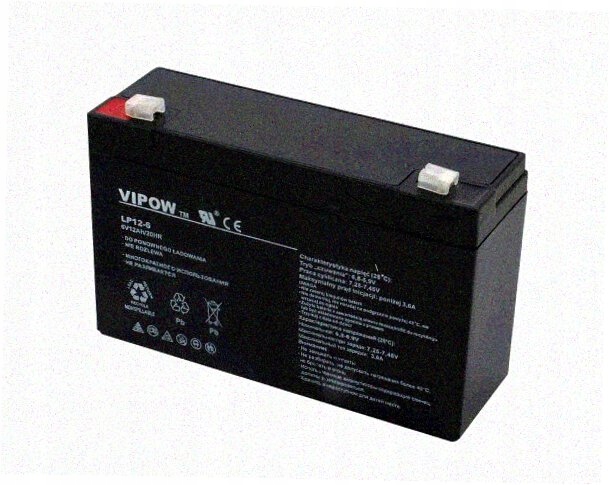 Akumulator żelowy AGM Vipow 6V 12Ah typu VRLA NOWY