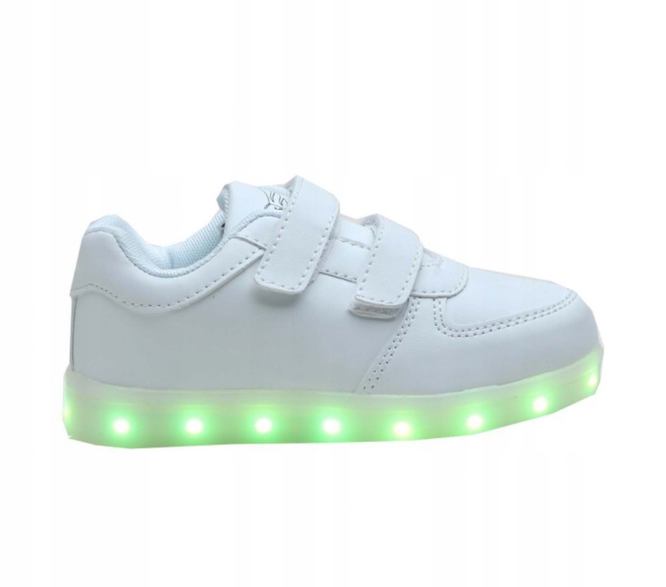 BUTY LED ŚWIECĄCE BIAŁE NA RZEPY dla Dzieci r.32 - 7537989879