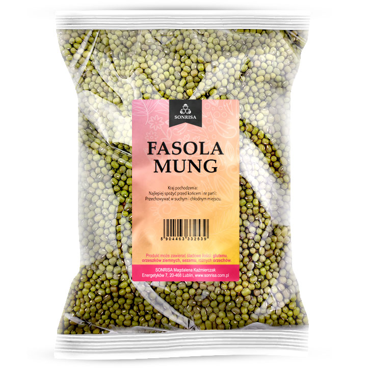 FASOLA MUNG 1 kg fasolka cała zielona nasiona na kiełki BEZ GMO BIAŁKO