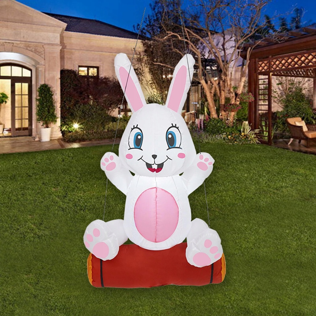 4 stopy Happy Easter Bunny grający w nadmuchi
