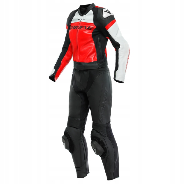 Dainese Mirage Lady Leather 2PCS Suit Black Lava Red White 44