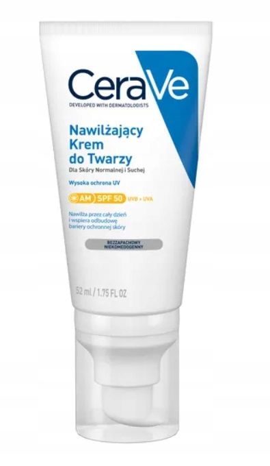 CERAVE NAWILŻAJĄCY KREM DO TWARZY OCHRONA UV SKÓRA NORMALNA SUCHA SPF50