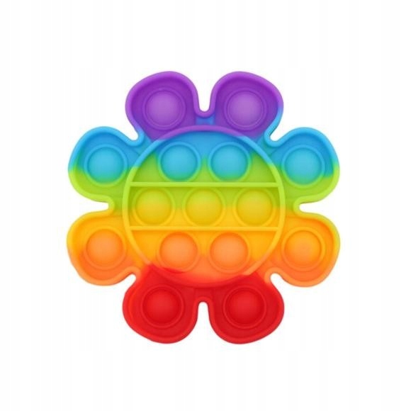Kwiatek POP IT PUSH FIDGET TOY bubble tęczowe
