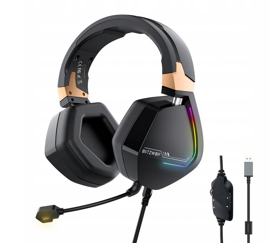 HEADSET SŁUCHAWKI MIKROFON DO KOMPUTERA GIER RGB