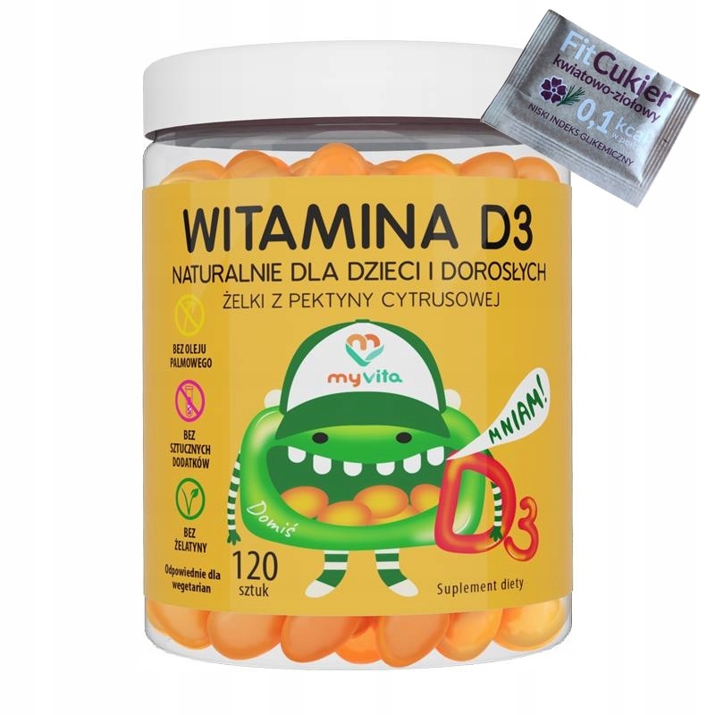 MyVita WITAMINA D3 NATURALNE ŻELKI dzieci 120szt