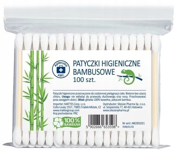 Patyczki higieniczne bambusowe 100 sztuk Apteczka