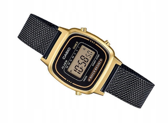 ZEGAREK CASIO RETRO LA670WEMB-1EF BLACK MESH