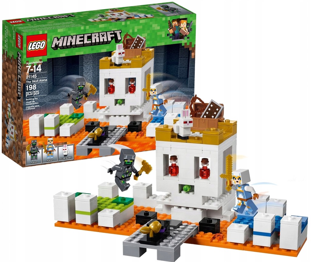 klocki LEGO MINECRAFT czaszka ARENA + 3 figurki
