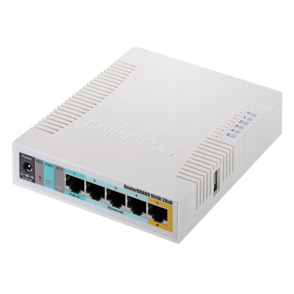 Router WiFi MikroTik RB951UI-2HnD 5xLAN USB 2,4GhZ