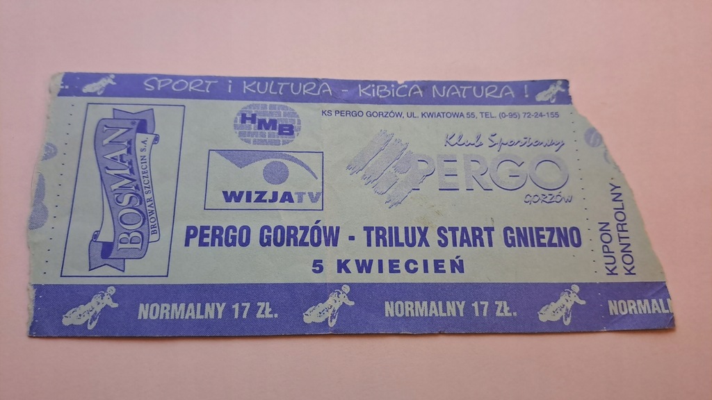 STAL GORZÓW WLKP - START GNIEZNO 05-04-1998 - ŻUŻEL SPEEDWAY