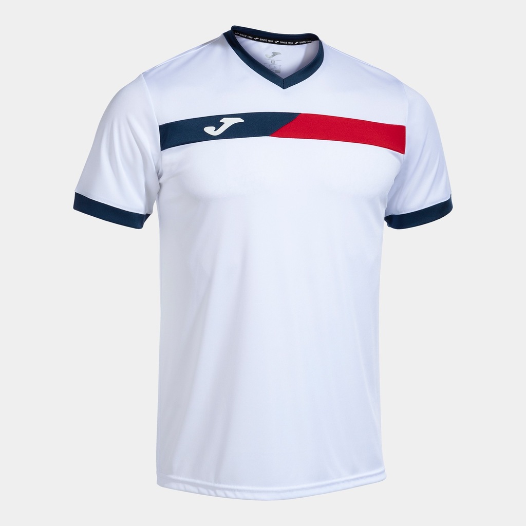 Koszulka męska Joma Court Short Sleeve T-Shirt white/red//navy XXL