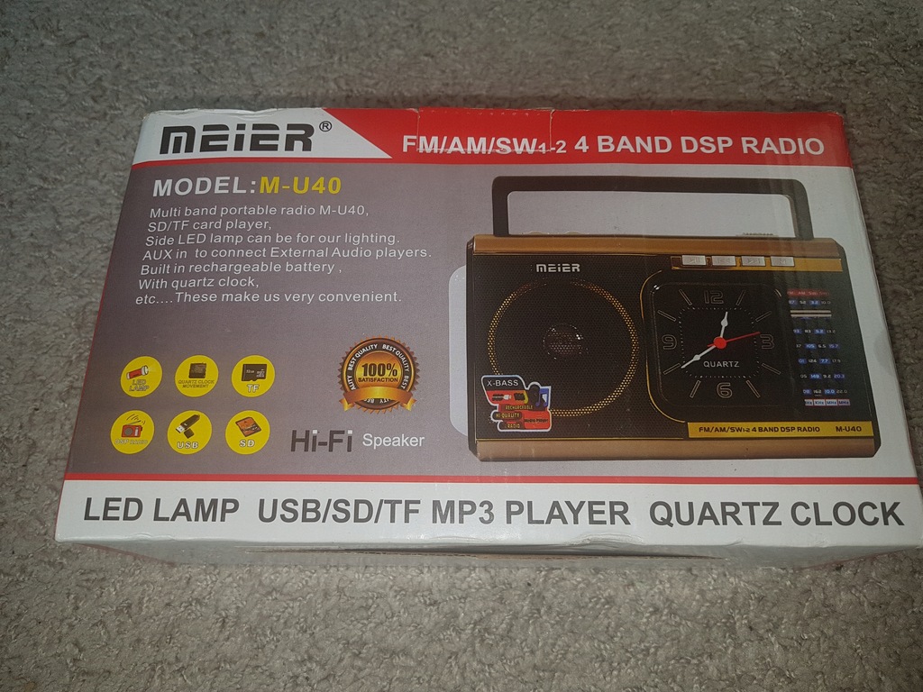 Radio Przenośne MP3 LED FM USB MEIER M-U40