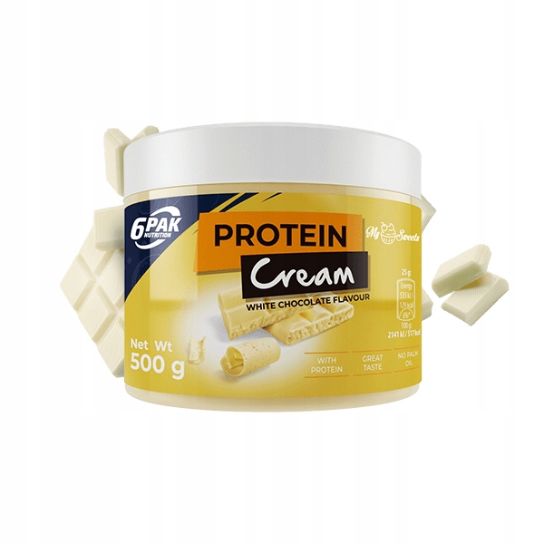 6pak protein cream biała czekolada 500g