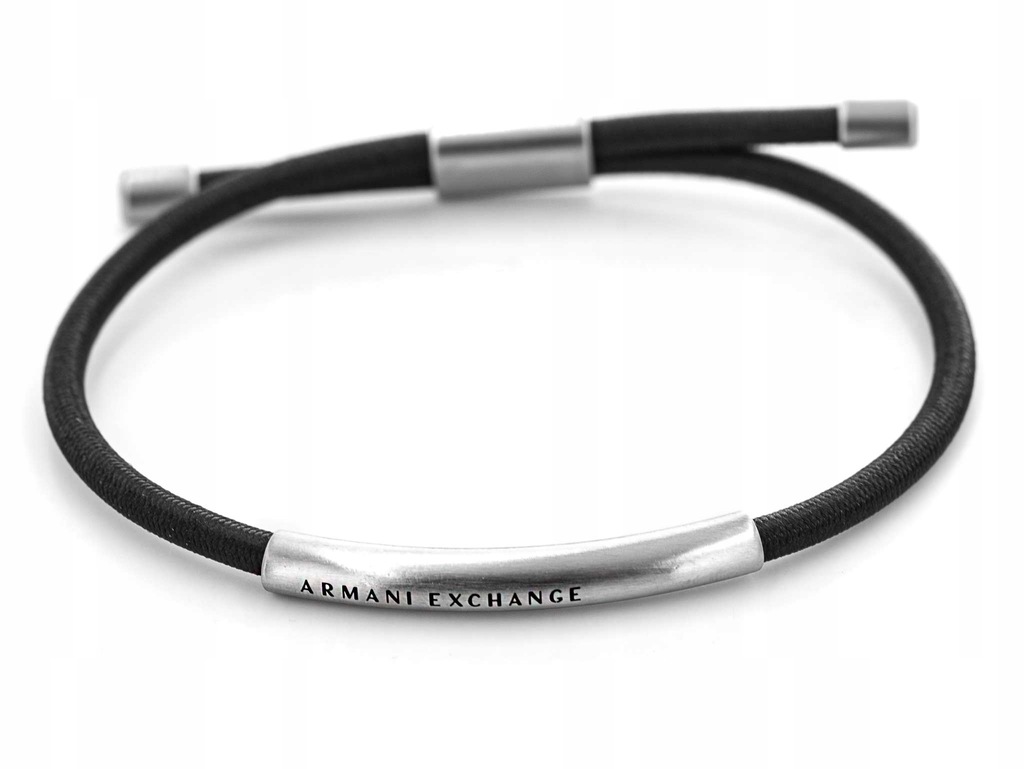 BRANSOLETA MĘSKA ARMANI AXG0041040 CZARNA MINIMALISTYCZNA KLASTYCZNA