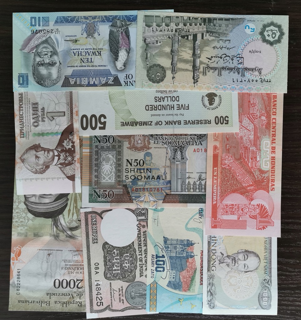 Zestaw banknotów świat 10 szt każdy inny #3 UNC