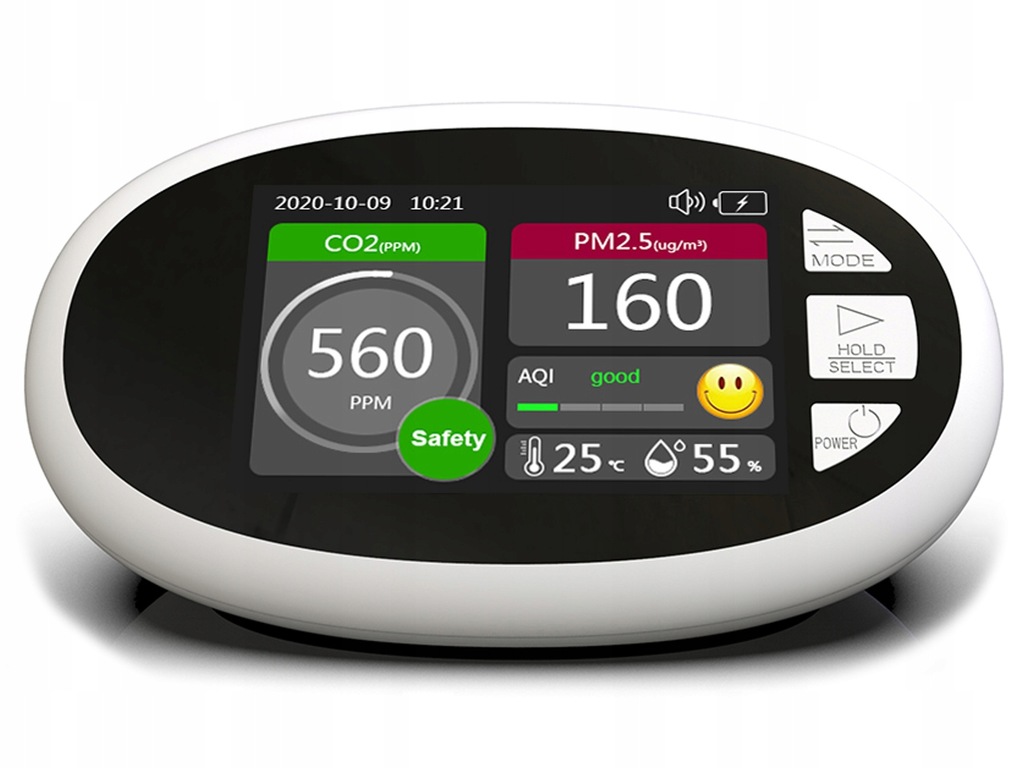 CZUJNIK SMOGU PM1.0 MIERNIK CO2 DWUTLENKU WĘGLA