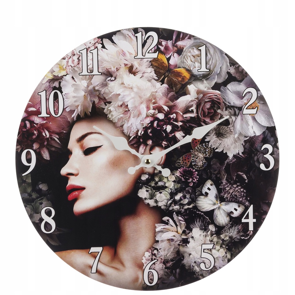 ZEGAR ŚCIENNY OKRĄGŁY 34x34x2,5cm 156745 BIAŁY