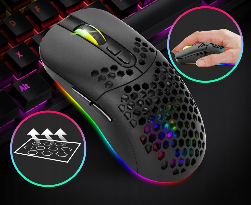 Купить БЕСПРОВОДНАЯ ИГРОВАЯ МЫШЬ RGB + BLUETOOTH 2 В 1: отзывы, фото, характеристики в интерне-магазине Aredi.ru