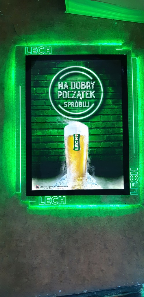 Lech piwo Podświetlana Reklama Neon Baner