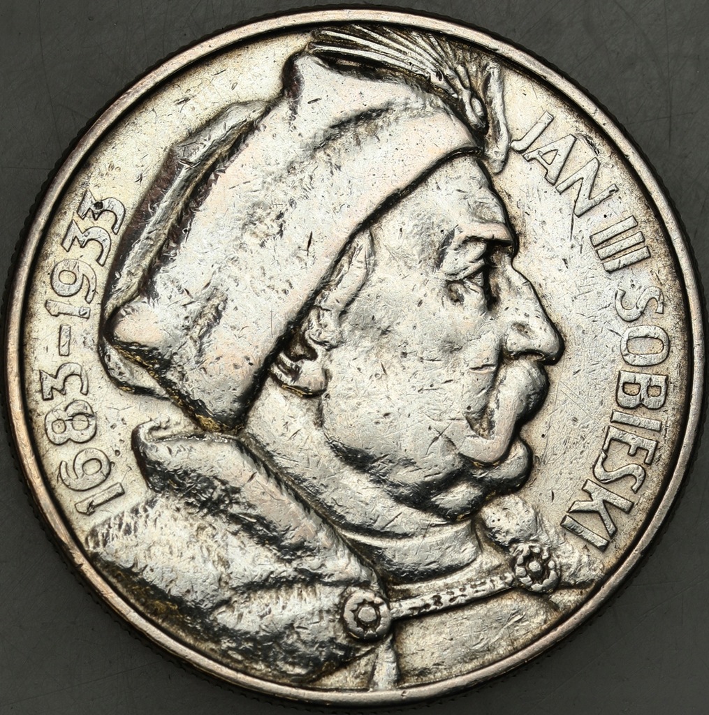 II RP. 10 złotych 1933 Jan II Sobieski - SREBRO