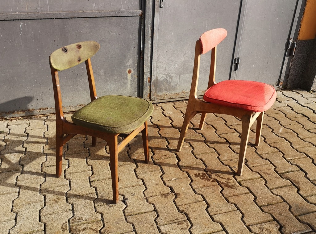 2 Krzesła Design proj. R. Hałas Vintage PRL '60