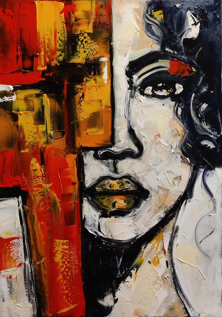 Obraz olejny LEI 50x70 Golly's Art DUŻY BCM