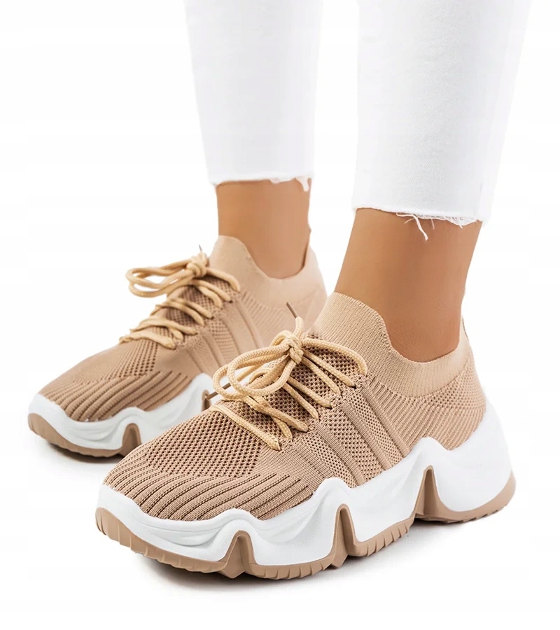 Beżowe sneakersy sportowe Thornber rozmiar 36