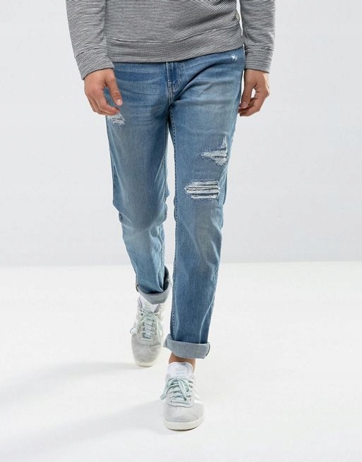 AKP11-1A HOLLISTER NIEBIESKIE JEANSY SKINNY_W28L30