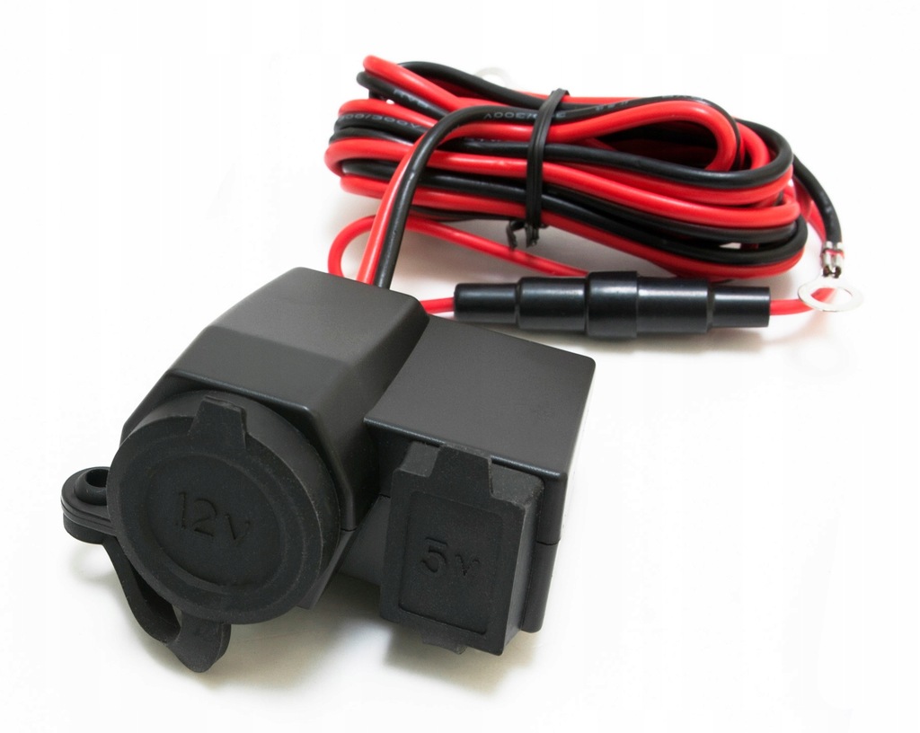 2w1 MOTOCYKLOWE GNIAZDO ZAPALNICZKI 12V + USB 5V