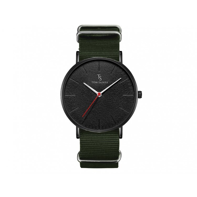 Zegarek męski Tom Saintz czarna tarcza na zielonym