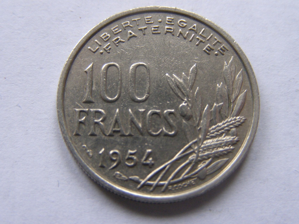 FRANCJA FRANCE 100 FRANCS 1954 ROK BCM !!!!!! 0206