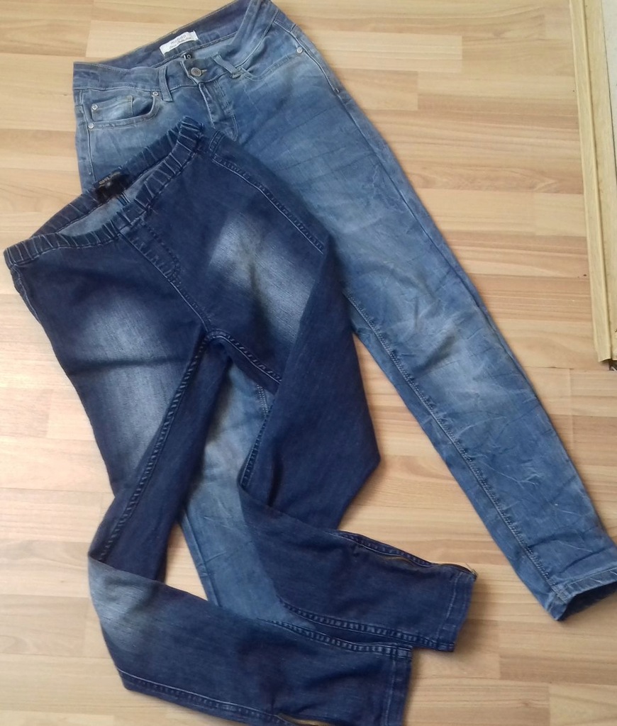 zestaw jeansy push up rurki 36 S Moodo bluzka