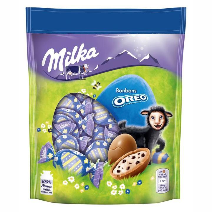 Milka jajka z czekolady mlecznej oreo 86g