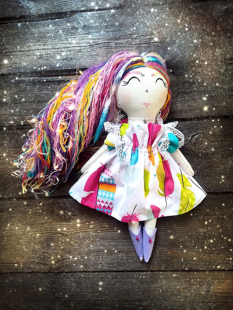 TĘCZOWA lalka handmade rainbow dash lala wróżka