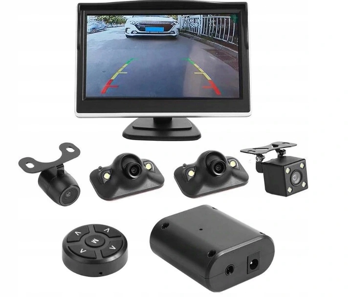 MONITOR SYSTEM KAMER 360 DO PARKOWANIA 4 kamery