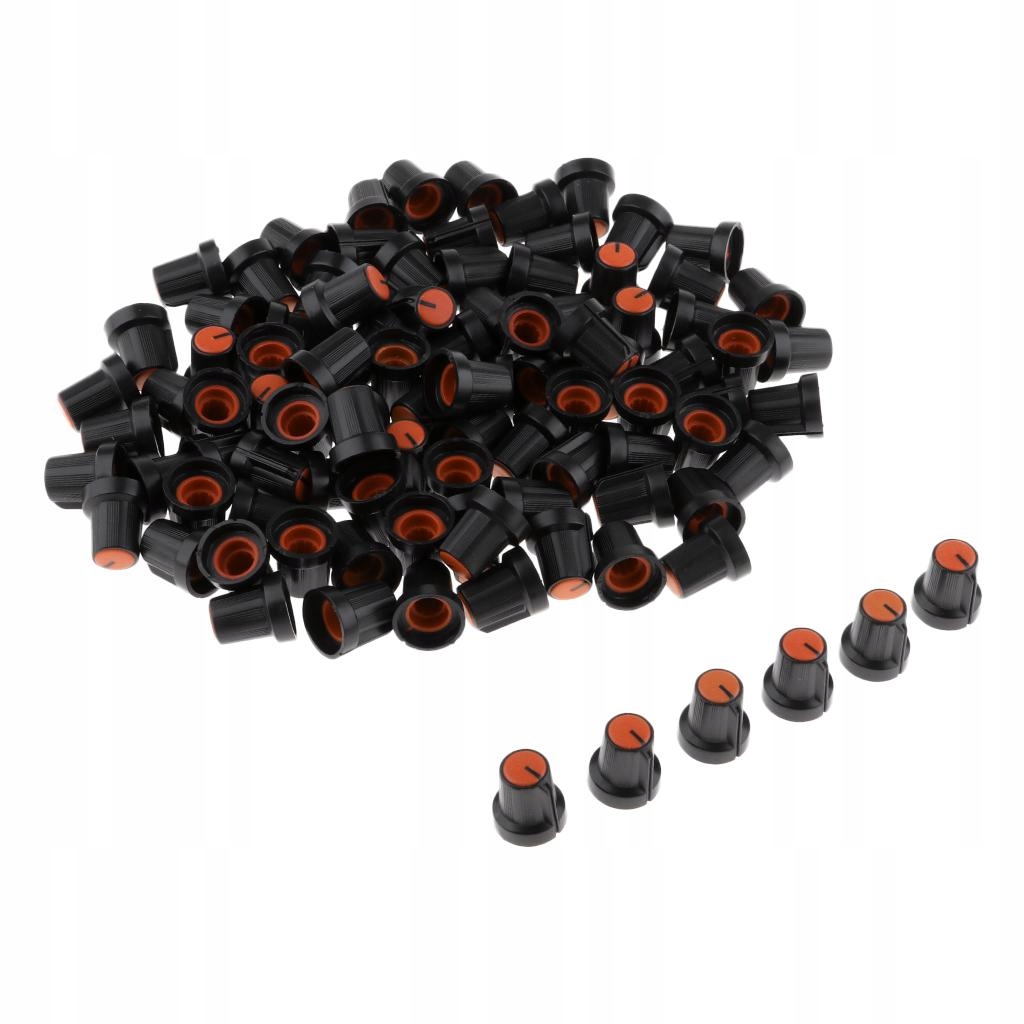100 Pieces 6mm Potentiometer Control Volume Knobs Mini Cap Orange orange