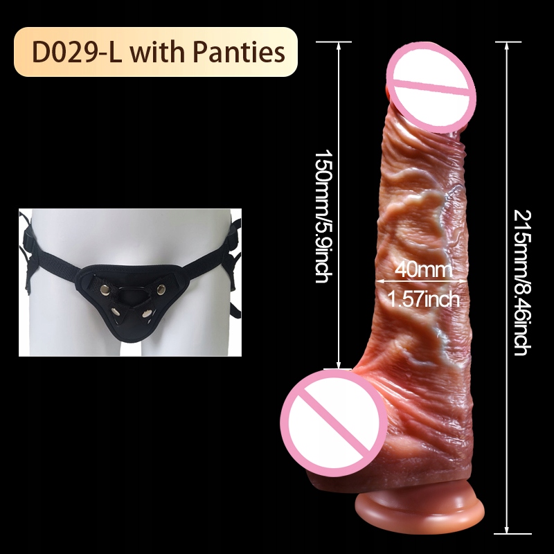 Przesuwne napletka Dildo z przyssawką pasek na