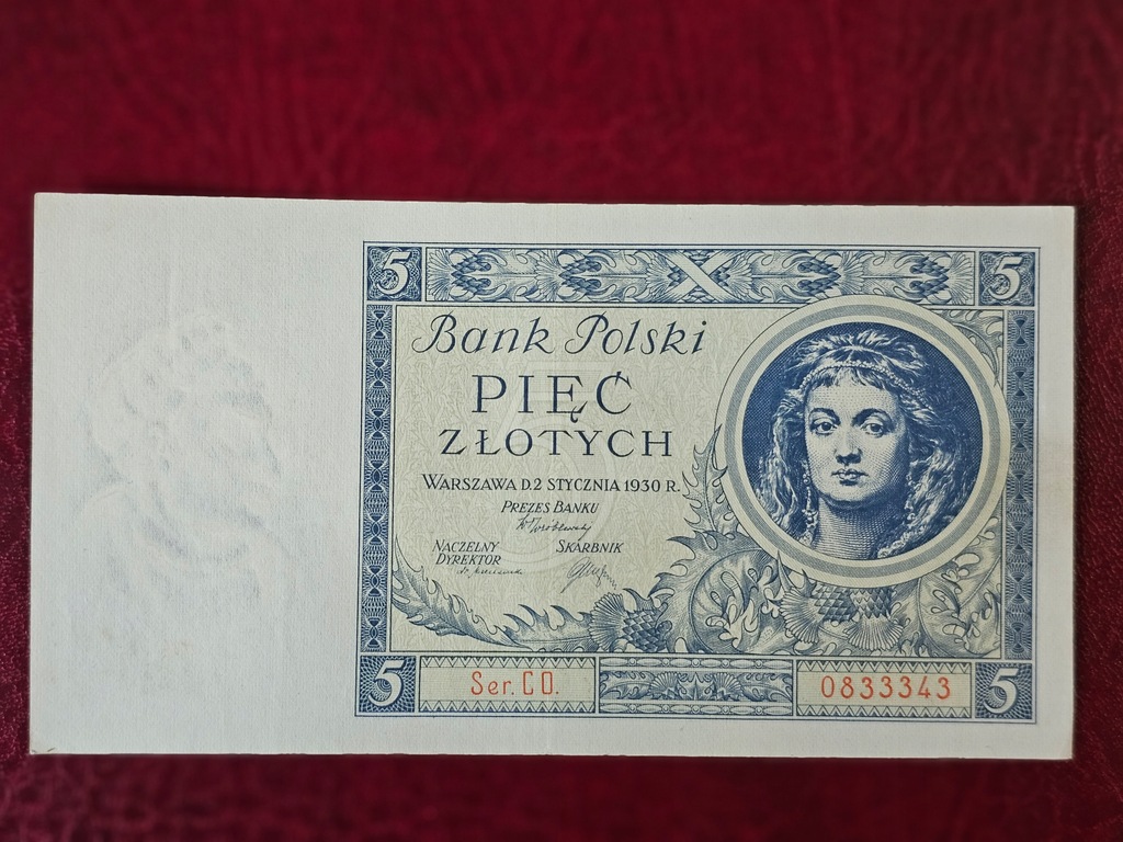 5 złotych 1930 rok Seria CO . Polecam - Piękny