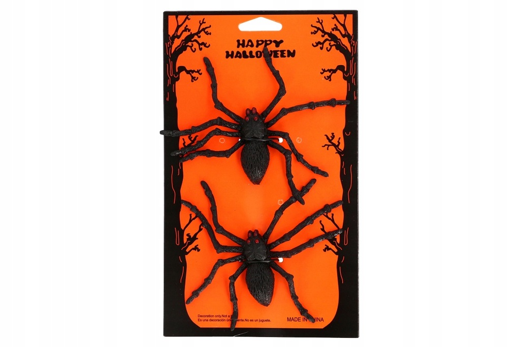 Zestaw dekoracji Halloween realistyczny elastyczny pająk 2szt DUŻE