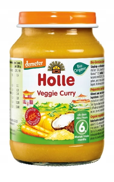 Holle Bio Danie dla niemowląt Wegetariańskie curry