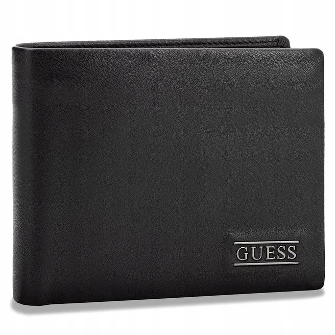 GUESS LEATHER WALLET - PORTFEL CZARNY MĘSKI