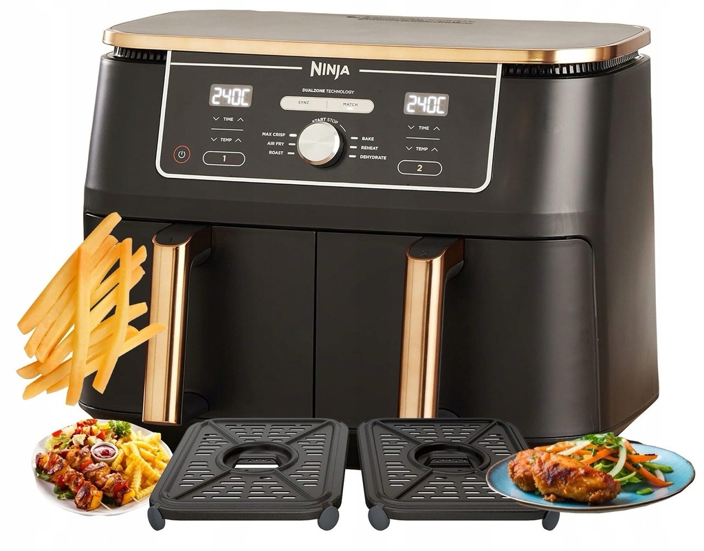 PODWÓJNA FRYTKOWNICA BEZTŁUSZCZOWA NINJA AF400EU DUAL ZONE AIR FRYER 9,5L