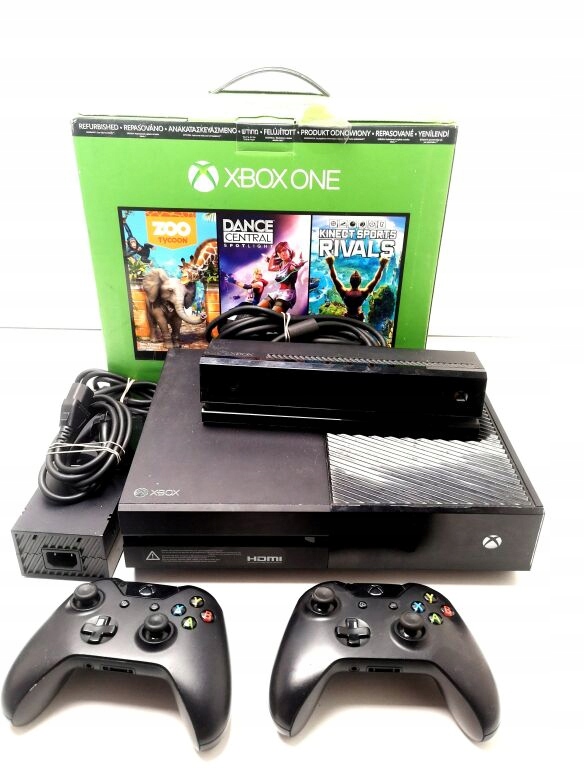 KONSOLA XBOX ONE 1540+2 PADY KINECT PUDEŁKO OKABL