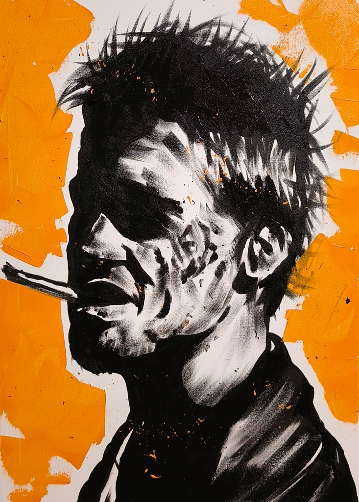 Obraz olejny FIGHT CLUB 50x70 Golly's Art DUŻY BCM