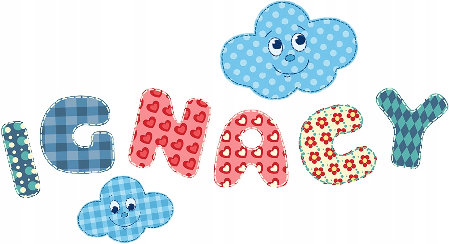 Naklejki LITERKI nad łóżeczko na ścianę IGNACY